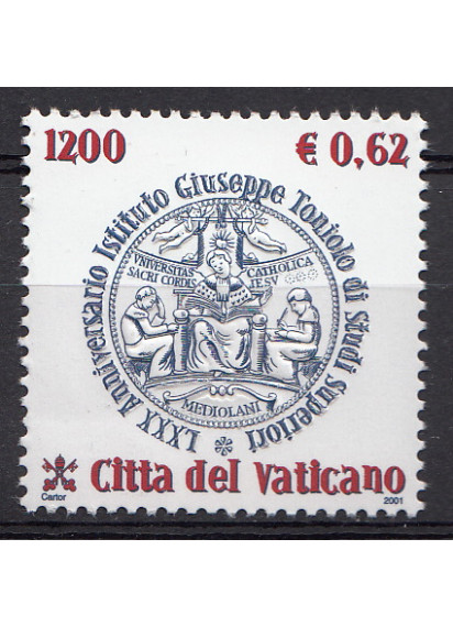2001 Vaticano 80° Ann.rio istituto Giuseppe Toniolo 1 Valore Sassone 1245